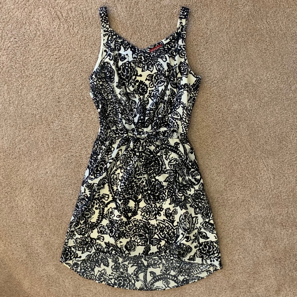 black and white high-low dress